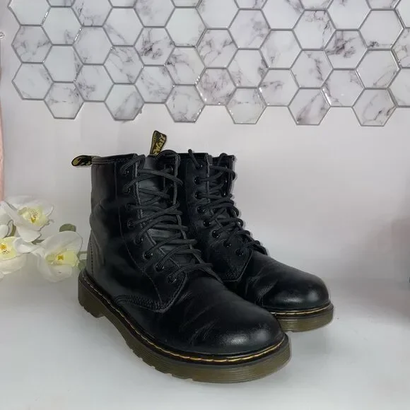 Dr. Martens Black Combat Boots - Picture 1 of 8